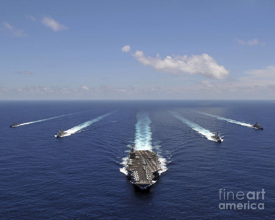 The Aircraft Carrier Uss Abraham Photograph by Stocktrek Images