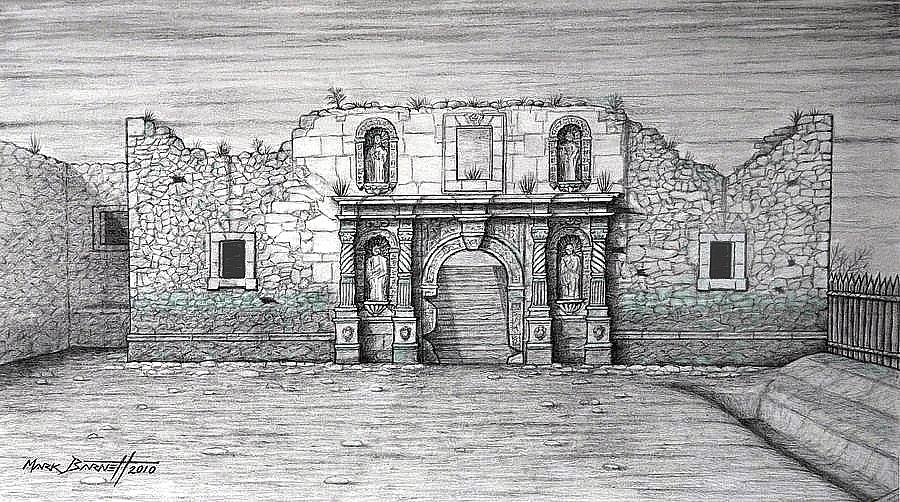 The Alamo 1836 Drawing by Mark Fine Art America
