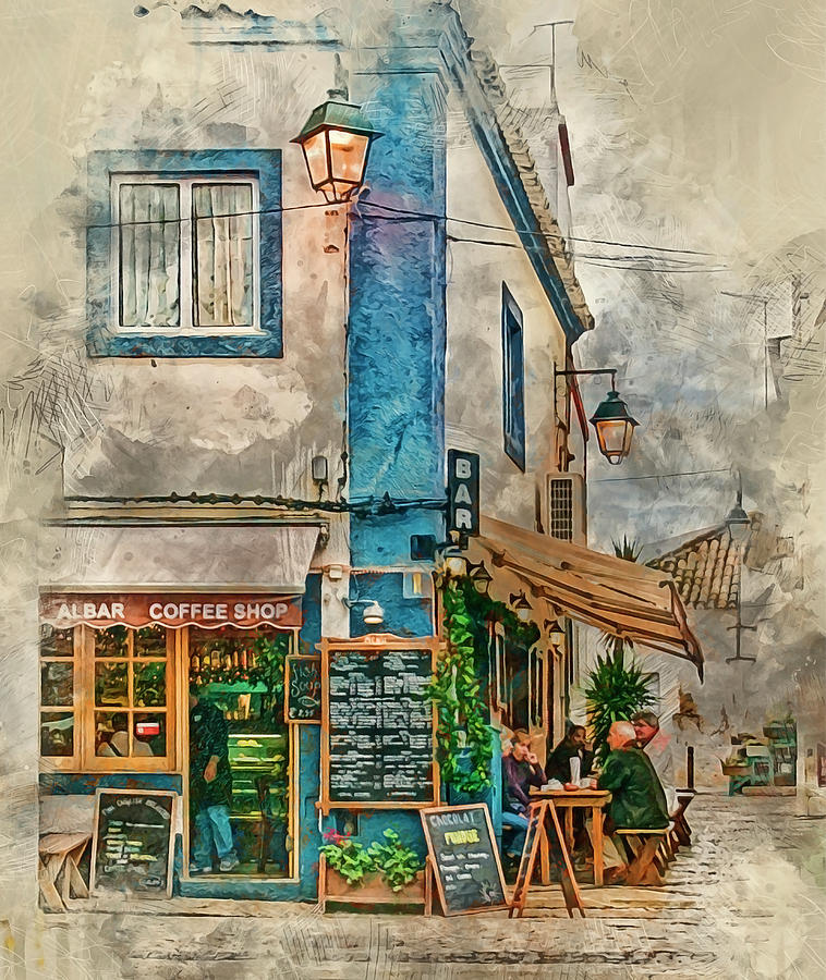 The Albar Coffee Shop In Alvor. Photograph