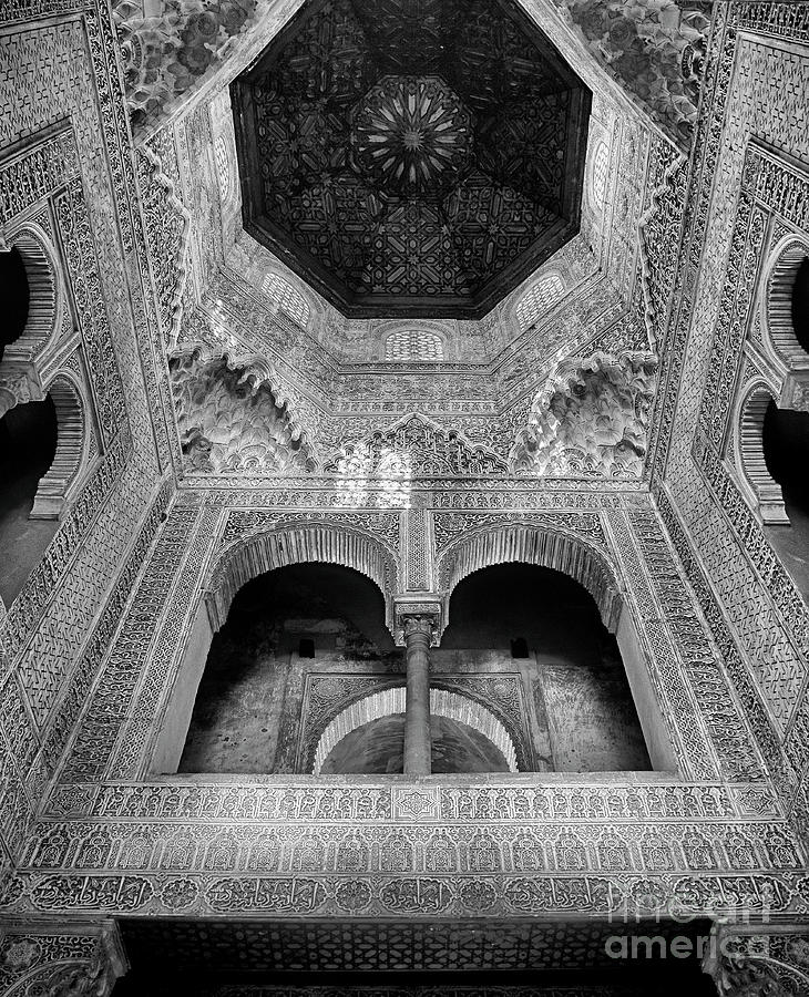 Alhambra Photograph - The Alhambra The Infantas Tower BW by Guido Montanes Castillo