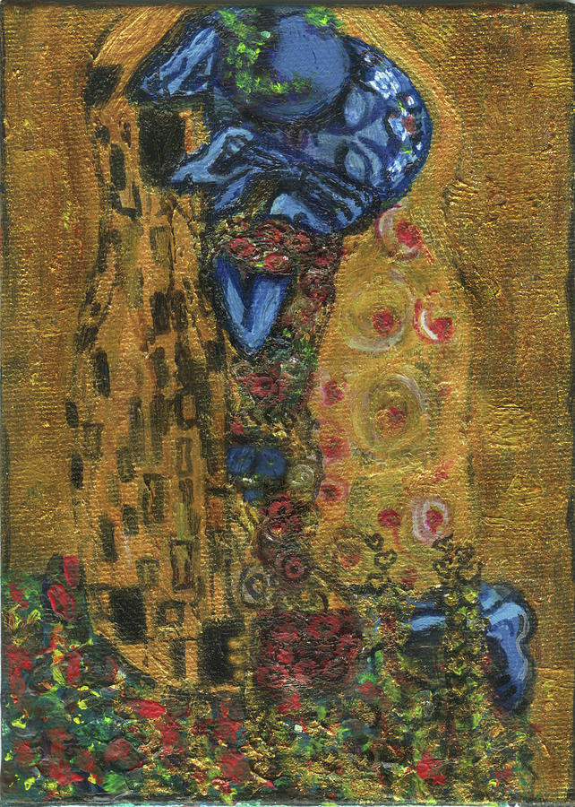 The alien kiss by Blastoff Klimt Painting by Similar Alien