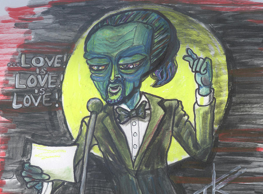 The alien Lin-Manuel Miranda Drawing by Similar Alien