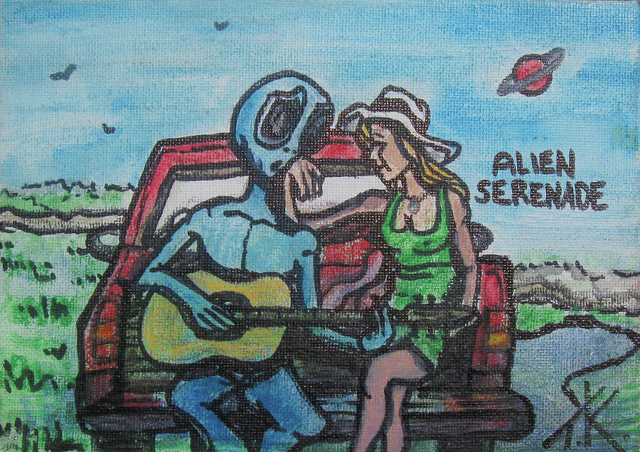 The Alien Serenade Painting by Similar Alien