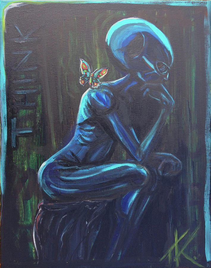 The Alien Thinker Painting by Similar Alien