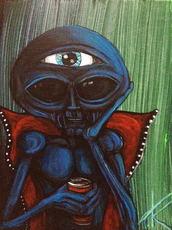 The Alien With The All-seeing-eye Painting by Similar Alien
