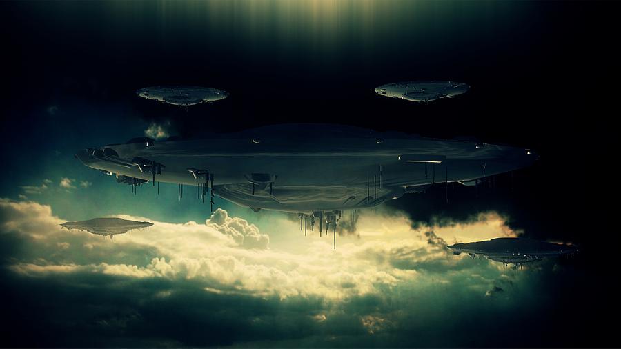 Fantasy Photograph - The Aliens Are Here by Raphael Terra by Esoterica Art Agency