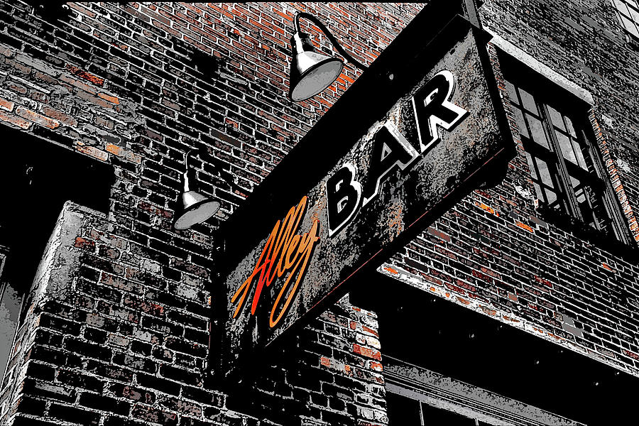 Brick Photograph - The Alley Bar by Greg Sharpe
