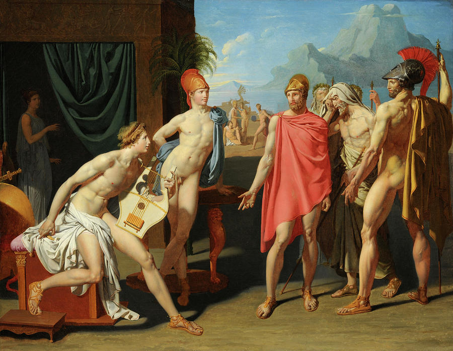 Greek Painting - The Ambassadors of Agamemnon in the tent of Achilles by Jean-Auguste-Dominique Ingres