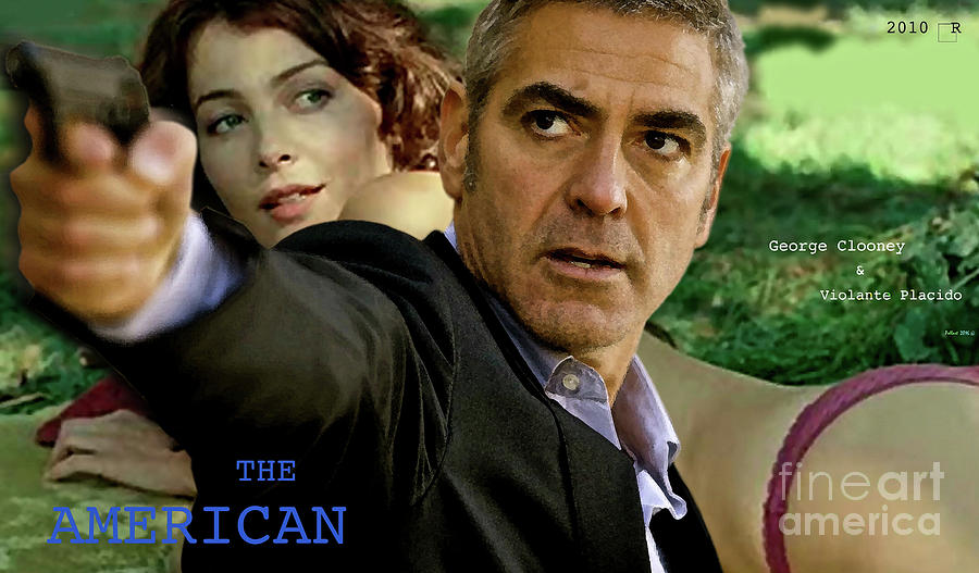 The American Movie Poster Creation George Clooney And Viloante Placido Mixed Media By Thomas Pollart