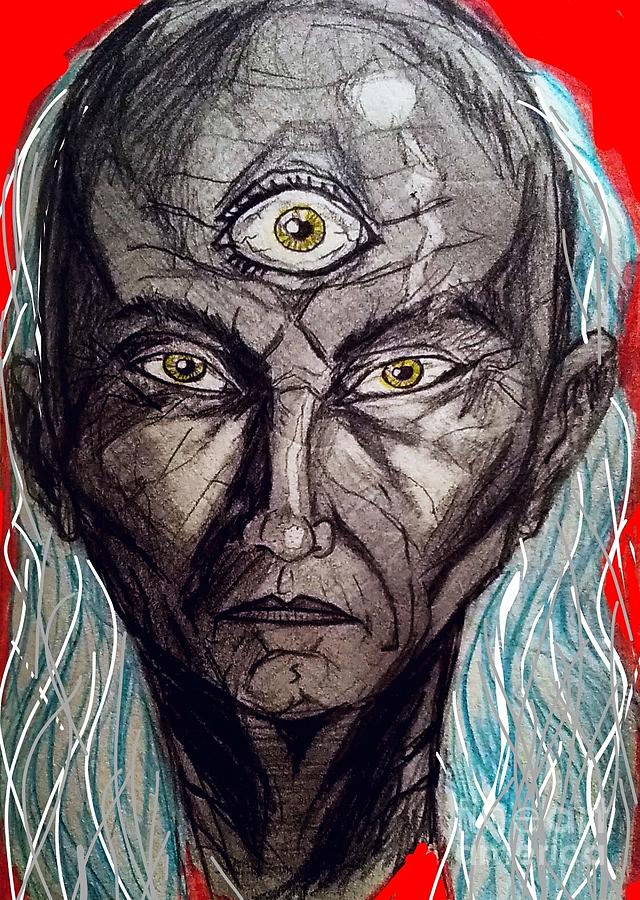 The ancient one Drawing by Mark Bradley
