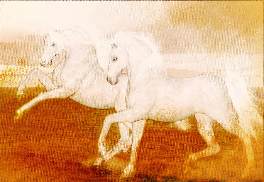 Horse Painting - The Andalusians by Valerie Anne Kelly