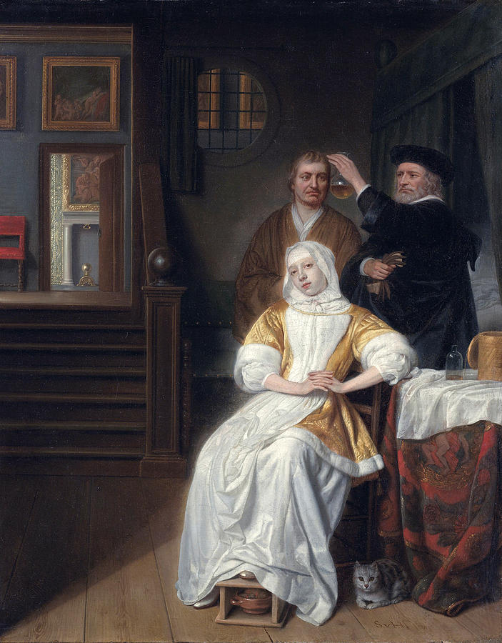 The anemic lady Painting by Samuel Dirksz van Hoogstraten The anemic lady Painting by Samuel Dirksz van Hoogstraten