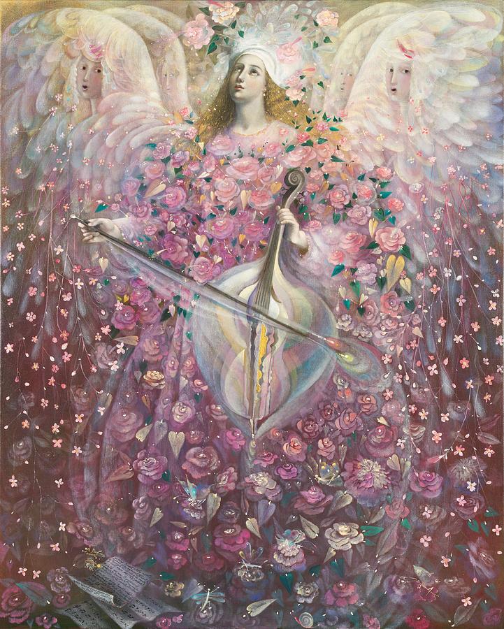 Feather Painting - The Angel of Love by Annael Anelia Pavlova
