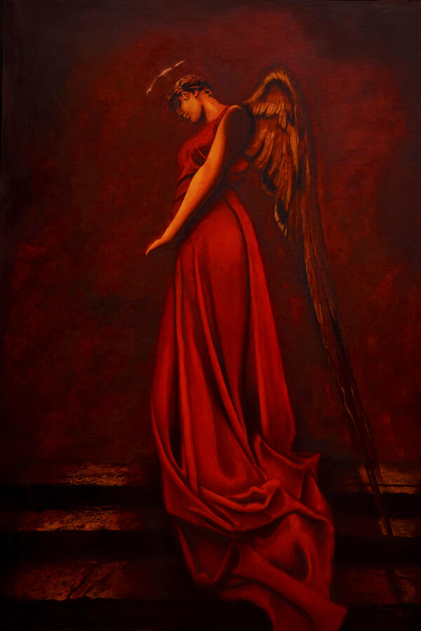 Feather Painting - The Angel Of Love by Giorgio Tuscani