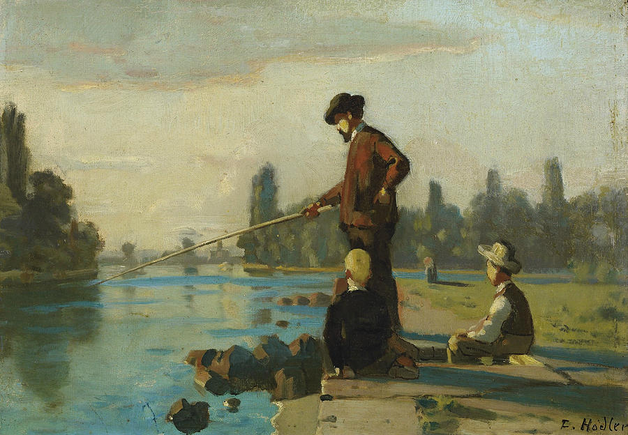 The Angler Painting by Ferdinand Hodler