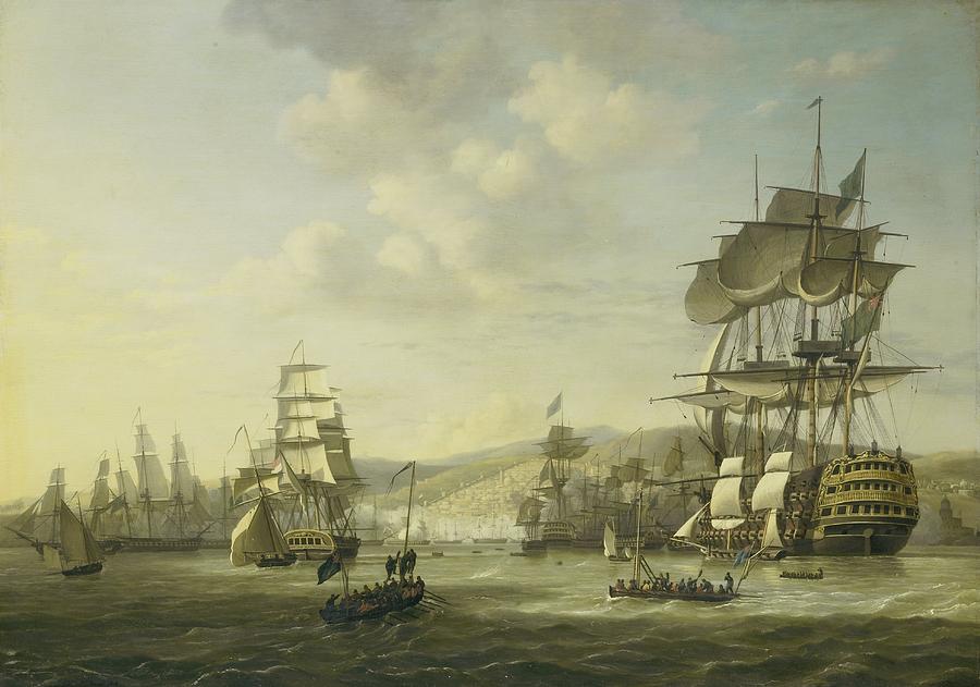 The Anglo Dutch Fleet in the Bay of Algier Painting by Vintage Collectables
