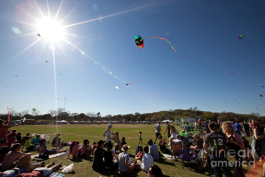 The Annual Zilker Park Kite Festival draws thousands of people to