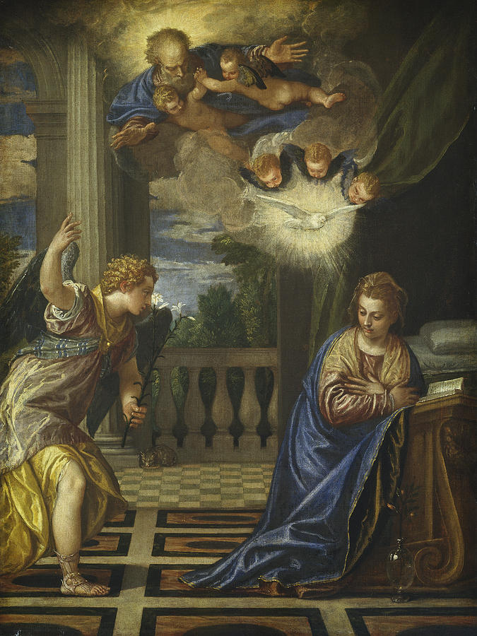 The Annunciation 2 Painting by Paolo Veronese