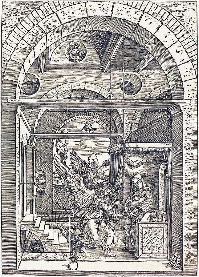The Annunciation Drawing by Albrecht Durer