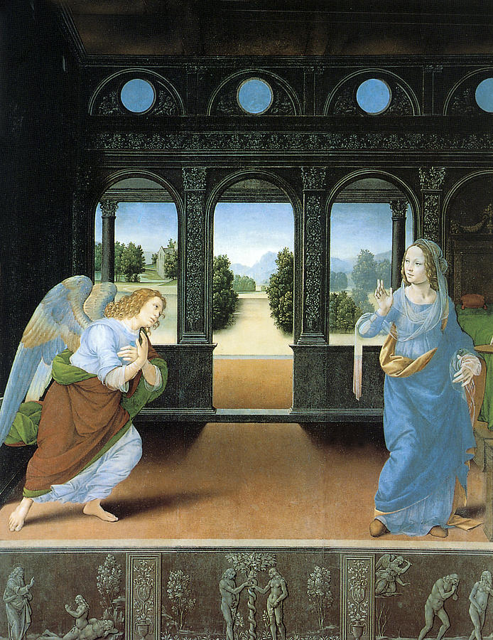 The Annunciation by Di Credi Painting by Lorenzo Di Credi