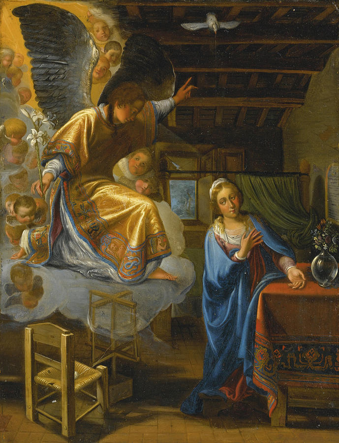 The Annunciation Painting by Circle of Adam Elsheimer