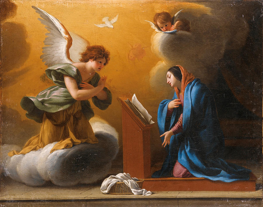 The Annunciation Painting by Circle of Eustache Le Sueur