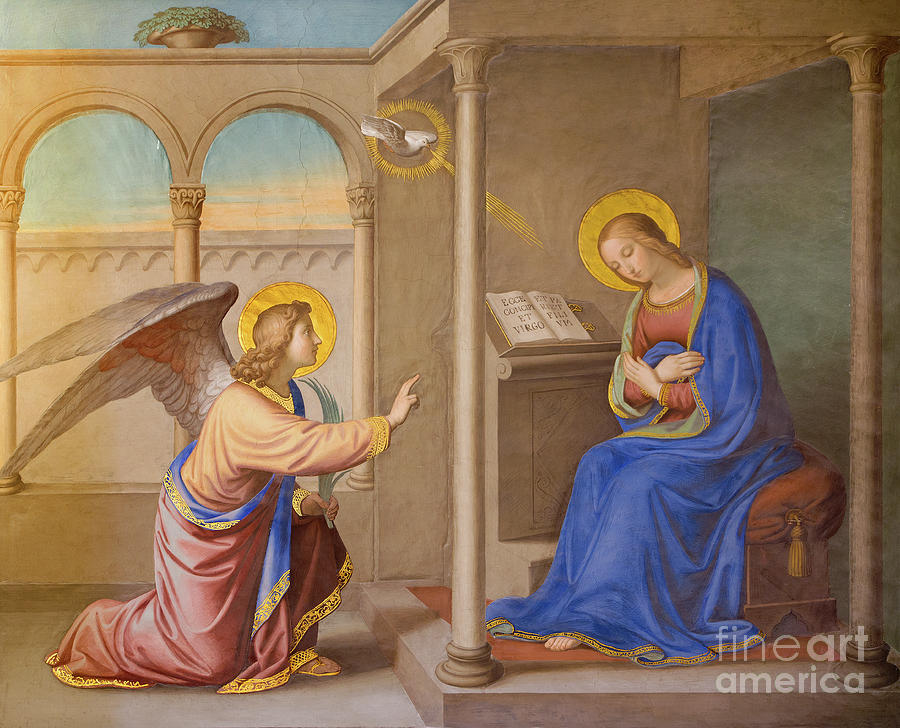 The Annunciation Fresco By Joseph Erns Tunner Photograph By Jozef   The Annunciation Fresco By Joseph Erns Tunner Jozef Sedmak 