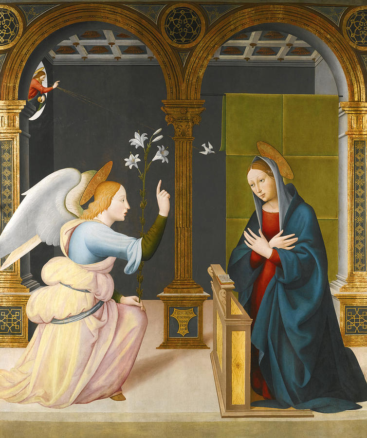 The Annunciation Painting by Leonardo di Bernardino del Signoraccio