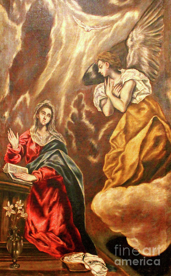 The Annunciation - El Greco Workshop Photograph by Nieves Nitta