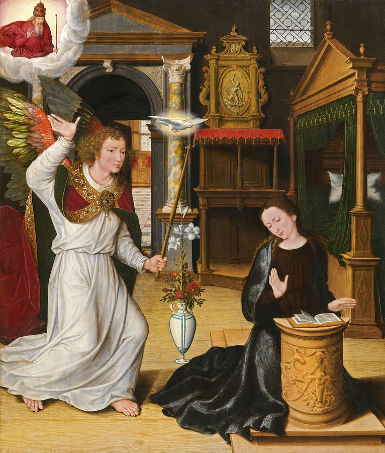 The Annunciation Painting by School of Bruges