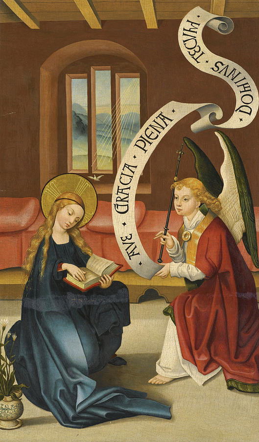 The Annunciation to the Virgin Painting by Ludwig Schongauer