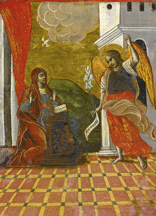 The Annunciation Painting by Veneto-Cretan School