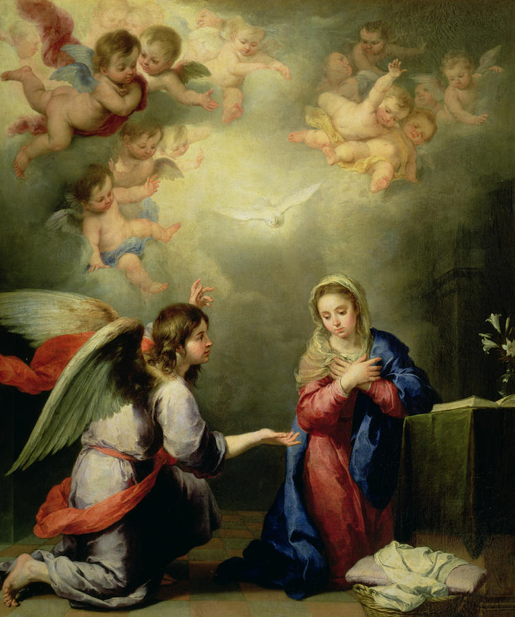 Virgin Photograph - The Annunciation by Bartolome Esteban Murillo Virgin Photograph - The Annunciation by Bartolome Esteban Murillo