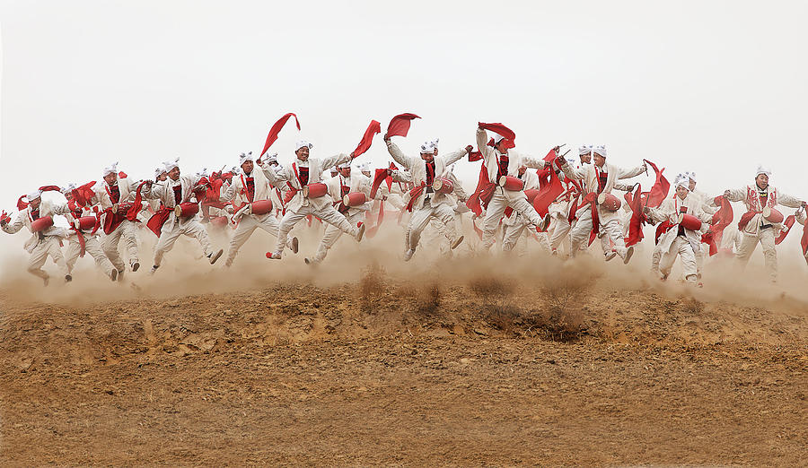 Chinese Photograph - The Ansai Waist Drum Dance by Bj Yang