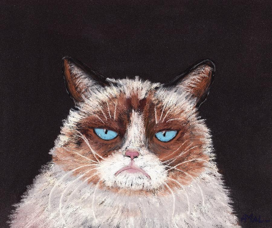 Cat Painting - The Answer is No by Anastasiya Malakhova