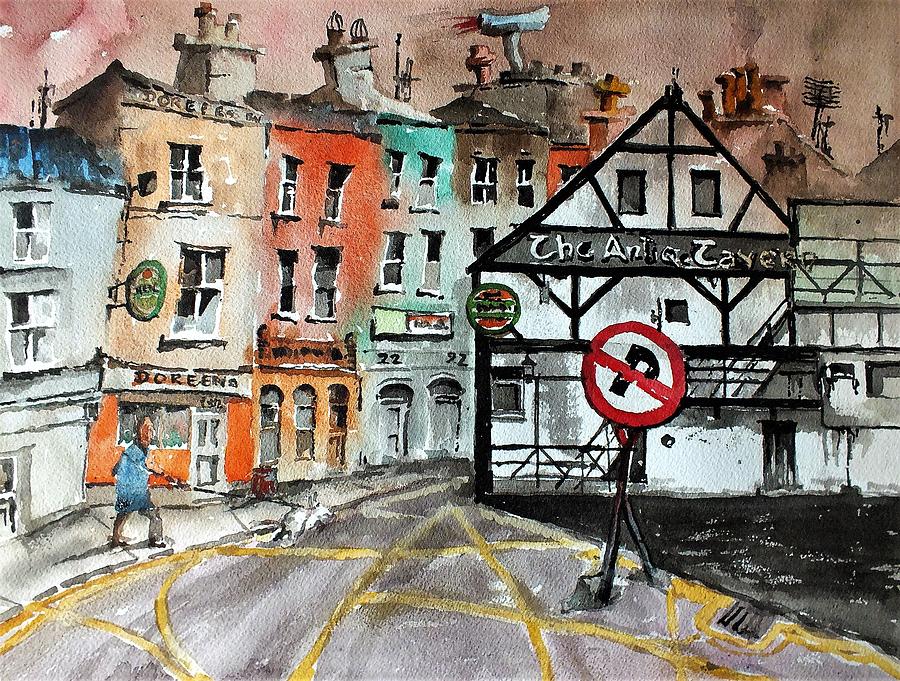 The Antique Tavern Enniscorthy Painting by Val Byrne