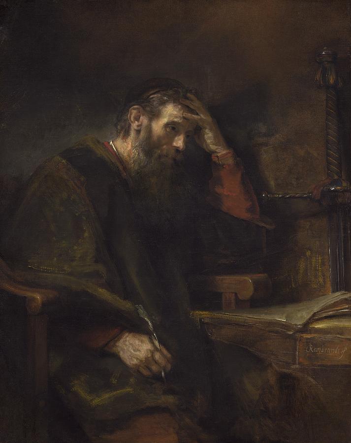 Jesus Christ Painting - The Apostle Paul #4 by Rembrandt Van Rijn