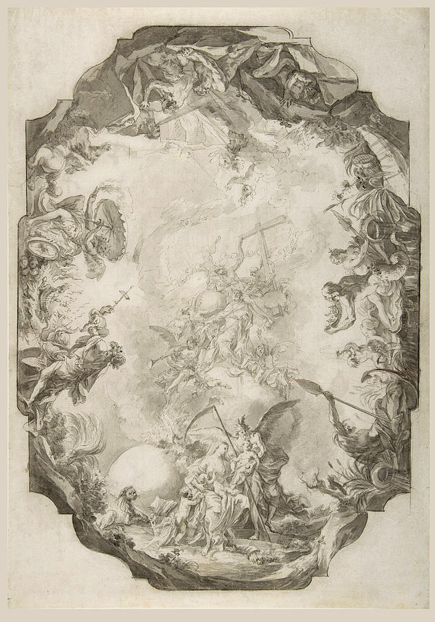 The Apotheosis of a Saint. Project for a Ceiling  Drawing by Johann Anwander