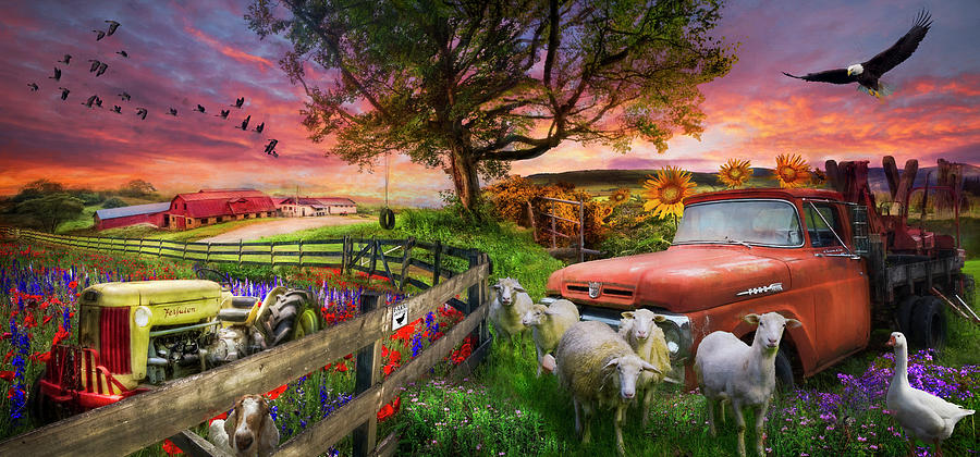 The Appalachian Farm Life Watercolor Painting Photograph by Debra and Dave Vanderlaan