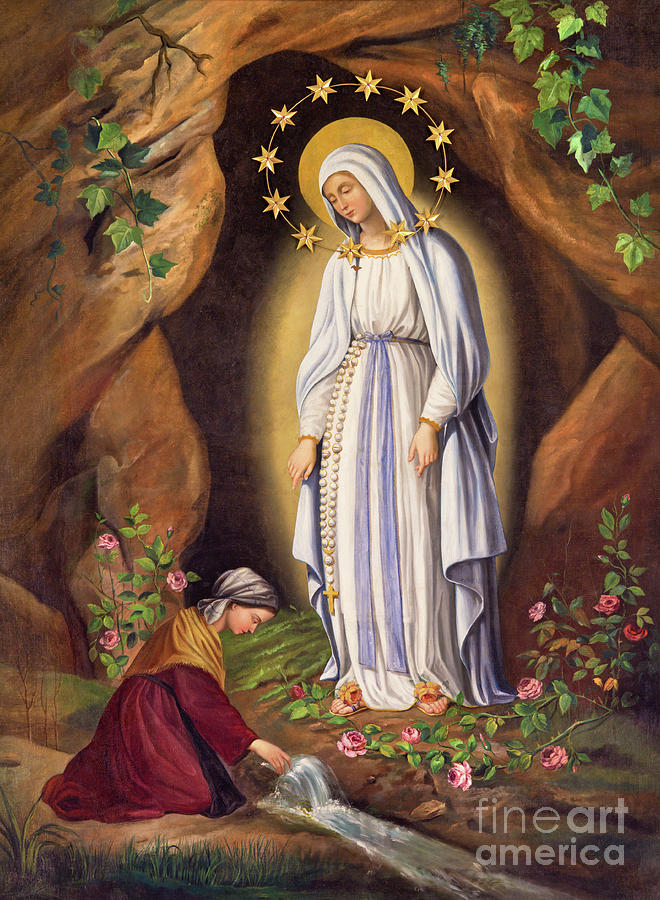 Landmark Photograph - The Appearance of Virgin to st. Bernadette by Jozef Sedmak