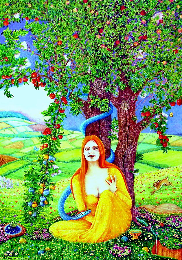 Tree Painting - The Apple Lady Welcomes You by Jane Tripp