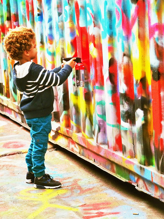 The Apprentice Graffiti Artist In Paris Photograph by Funkpix Photo Hunter