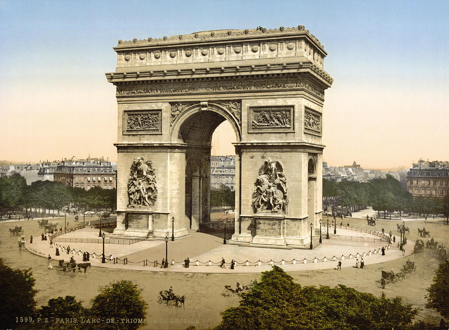 The Arc de Triomphe - Paris Circa 1890 Photograph by War Is Hell Store