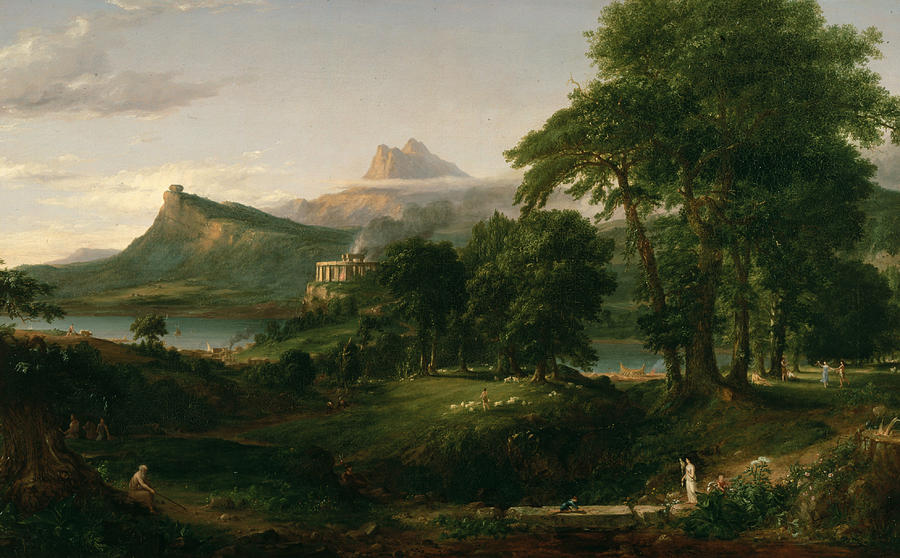 The Arcadian or Pastoral State Painting by Thomas Cole