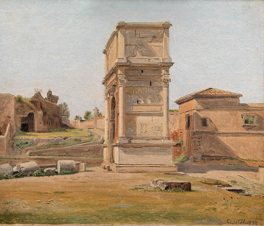 The Arch of Titus in Rome Painting by Constantin Hansen
