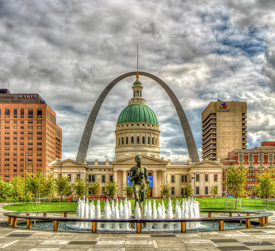 St Louis MO Gateway Arch 7 Old St Louis County Court House Architectural Cityscape Art Photograph by Reid Callaway