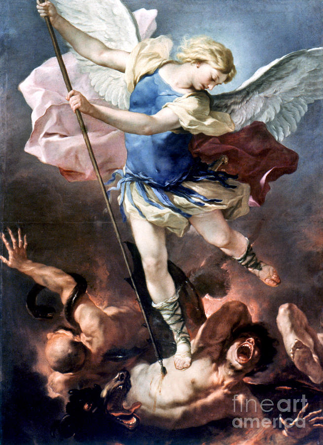 The Archangel Michael Painting by Luca Giordano