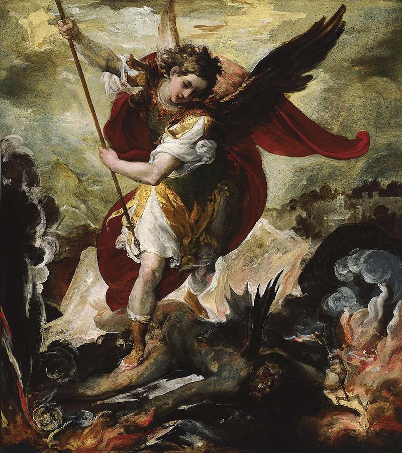 The Archangel Michael overthrowing Lucifer ca. 1656 by Francesco Maffei ...