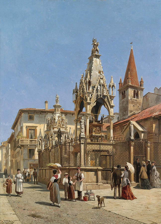 The Arche Scaligere. Verona Painting by Jacques Carabain