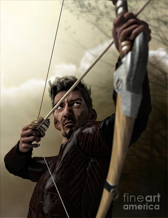 Fantasy Digital Art - The Archer by Sandra Bauser
